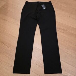 PAIGE Stafford Trousers Mens Size 33X32 Black Dress Pants Straight Leg NWT